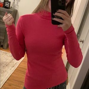 NWT PINK RIBBED TURTLE NECK LAYER SHIRT